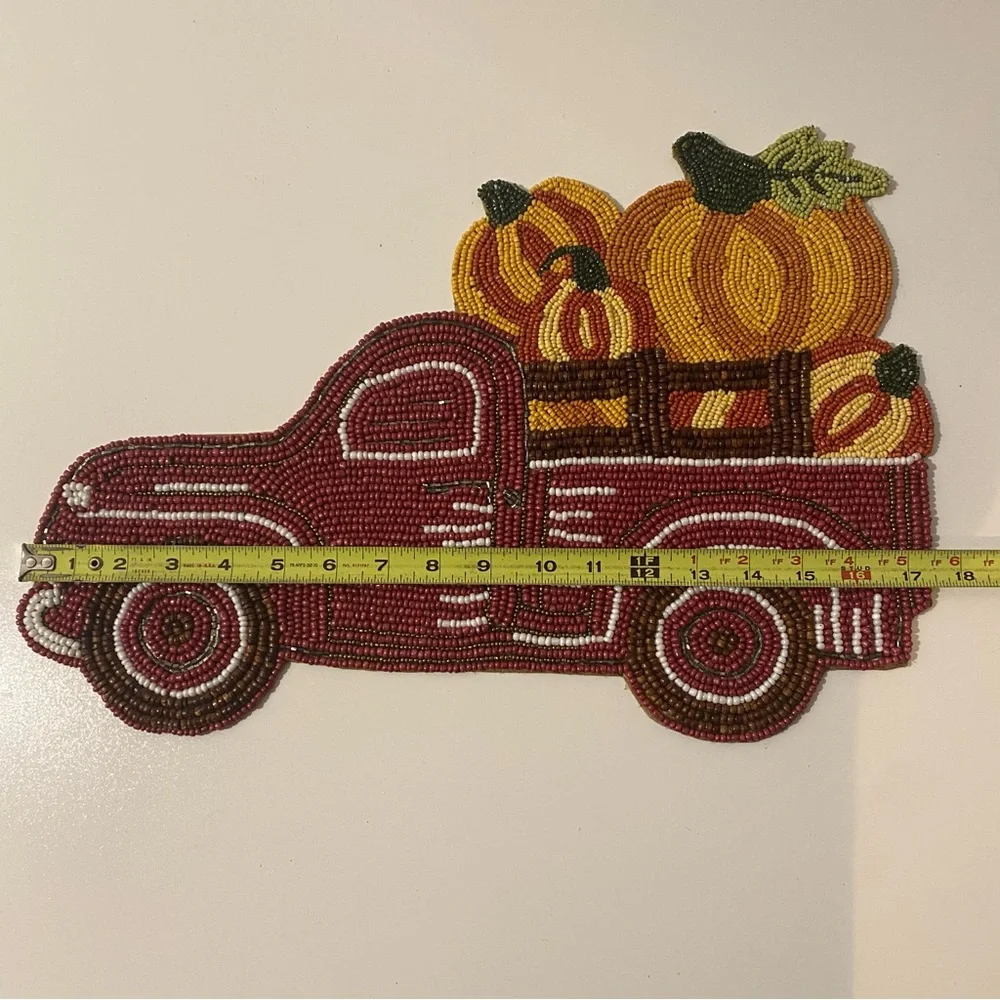 Pier 1 Fall Truck Of Pumpkins Placemat 12”x17.5”